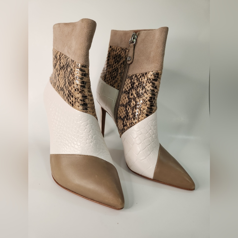 BCBG Mix Texture leather ankle boots